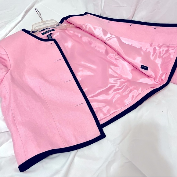 Stunning Pink & Black Ralph Lauren Jacket, Size 10, 100% Linen-Lined, Excel Cond - Picture 11 of 14